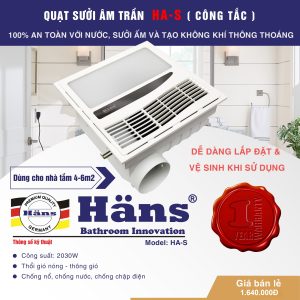 Quạt thông gió âm trần công tắc – HAS